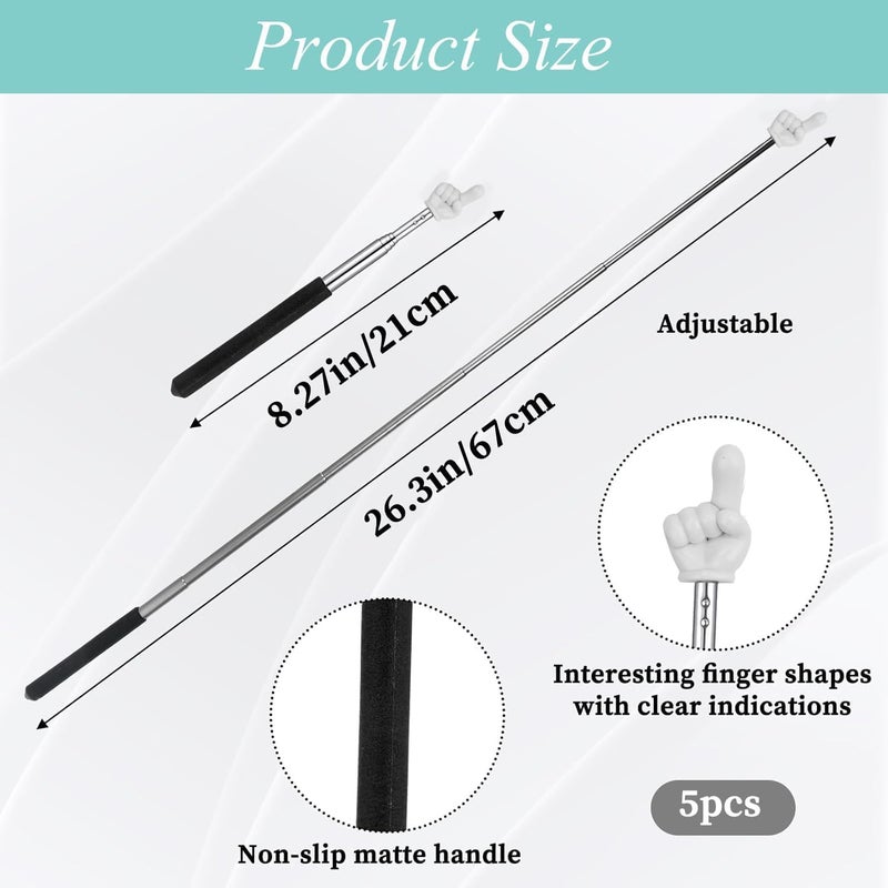 Kamwuld 5Pcs Pointer Finger Stick – Multipurpose Teacher Supplies Pointer Stick,Engaging Colors – Classroom Essentials for Effective Presentations - Image 4